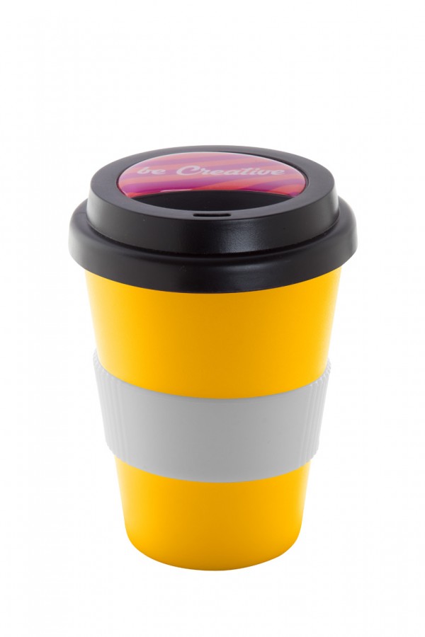 CreaCup Mini cană termoizolantă personalizată, ceaşcă  galben