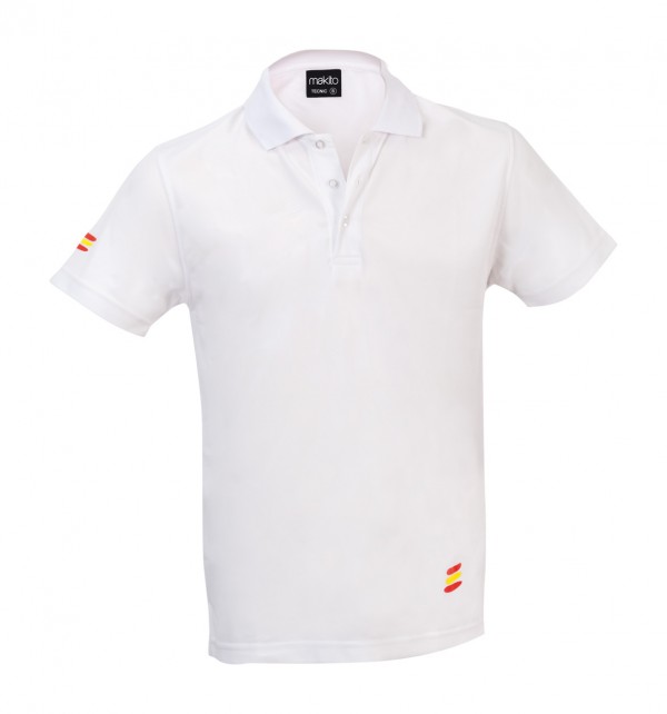 Bandera tricou polo adulți XL alb