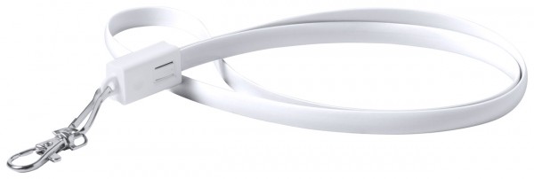 Doffer lanyard cu cablu USB tip C  alb