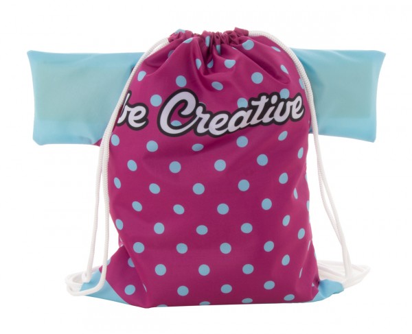 CreaDraw T Kids Rucsac cu șnur, pentru copii, personalizat  alb