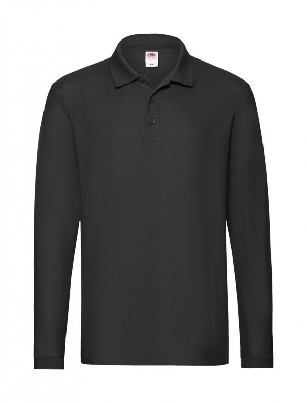 Premium Long Sleeve polo S negru
