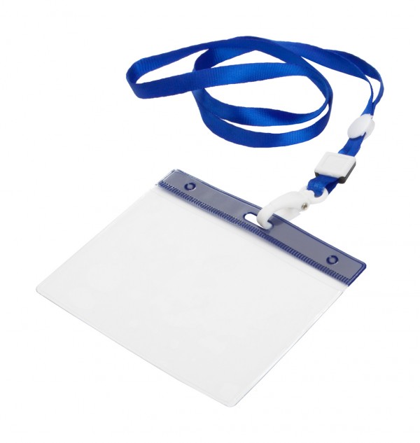 Ballek suport ecuson cu lanyard  albastru