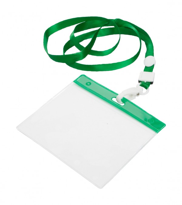 Ballek suport ecuson cu lanyard  verde