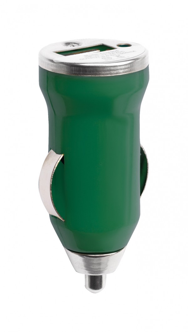 Hikal brichetă auto/încărcător USB  verde