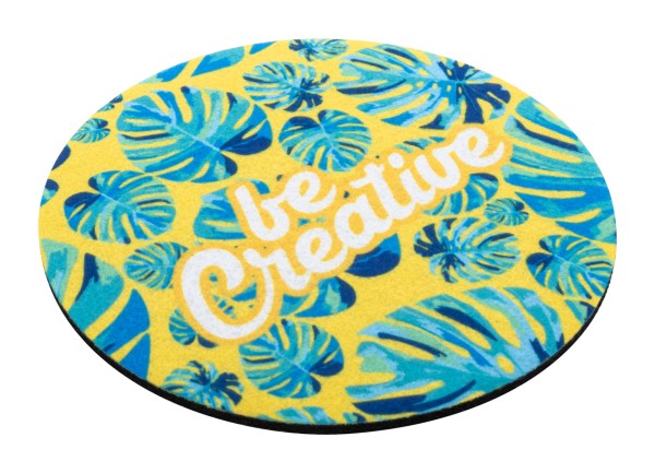 CreaFelt Drink Plus coaster din fetru, RPET, cerc  alb