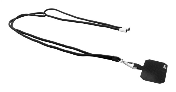 Corphon lanyard RPET pentru telefon mobil  negru