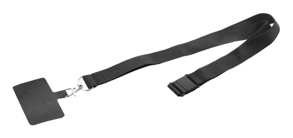Revent Call lanyard RPET pentru telefon mobil  negru