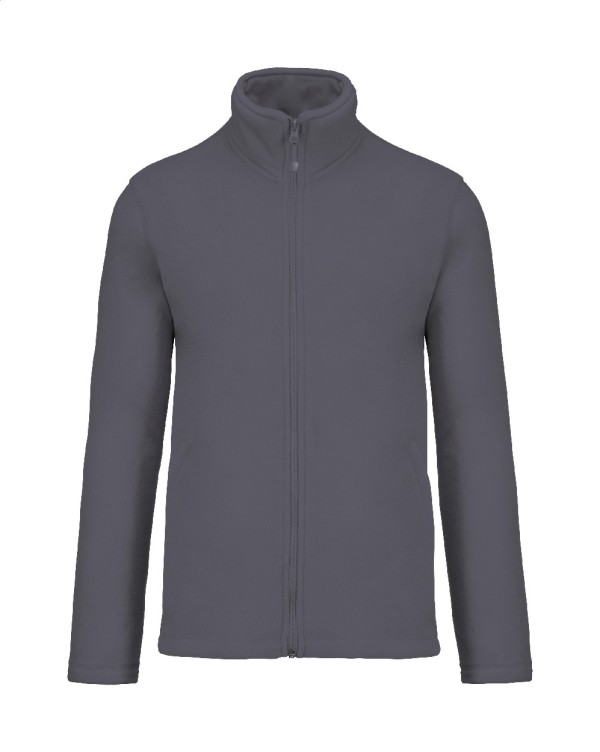 KA911 Jachetă fleece cu fermoar lung L gri deschis