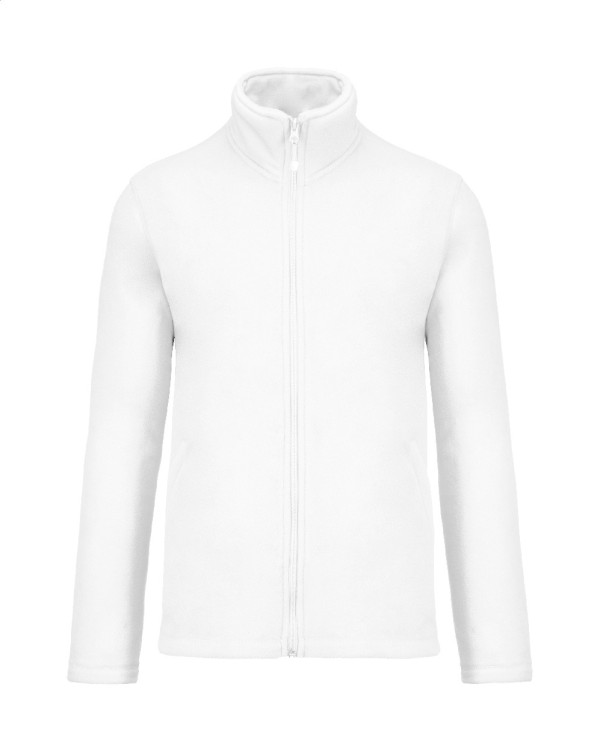 KA911 Jachetă fleece cu fermoar lung S alb